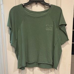 Billabong Olive Green Women's  Cropped Sweatshirt - Large
